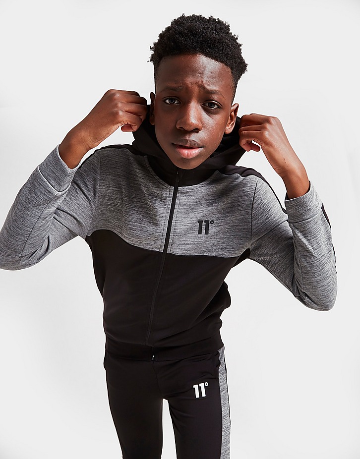 11 Degrees Poly Colour Block Full Zip Hoodie